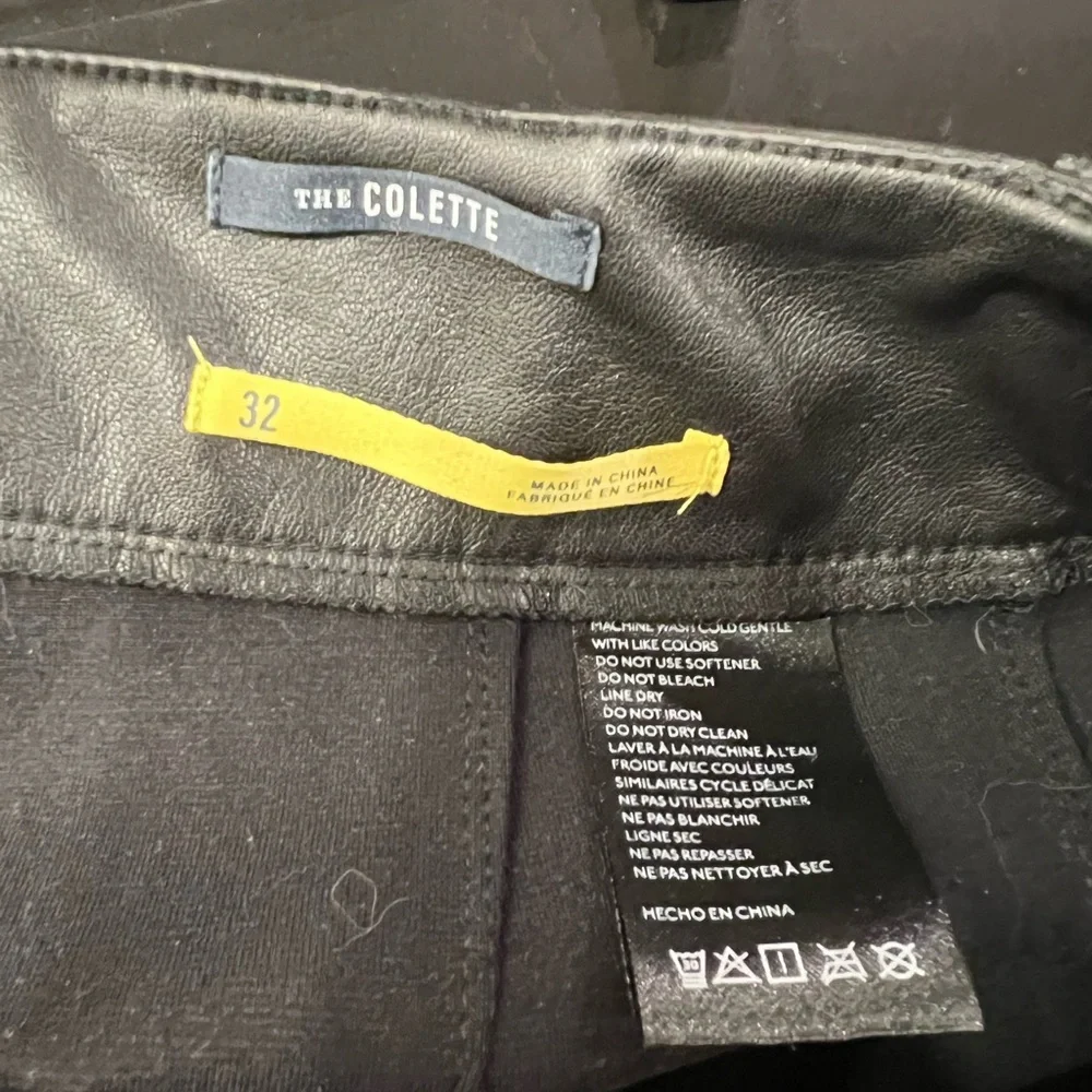 Anthropologie Maeve Colette faux black leather shorts 32 - Picture 5 of 5